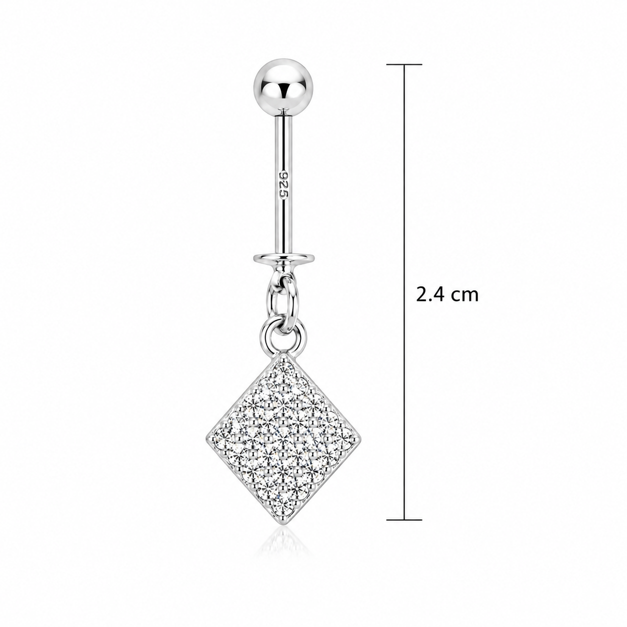 Pavé Rhombus Helix Drop Earring