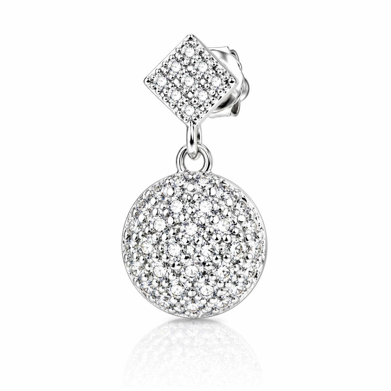 Pavé Disc Drop Earrings