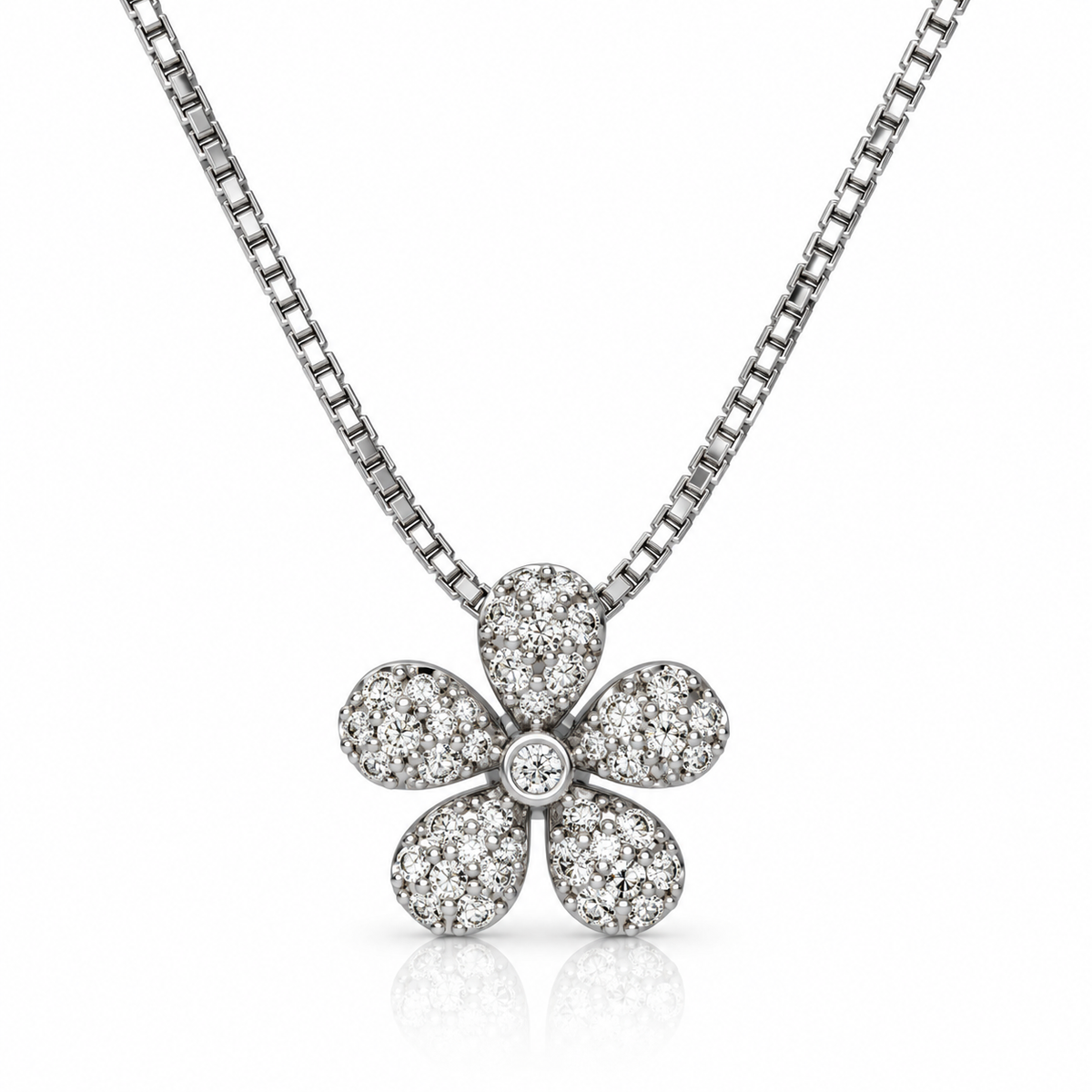 Pavé Blossom Pendant & Earrings Set