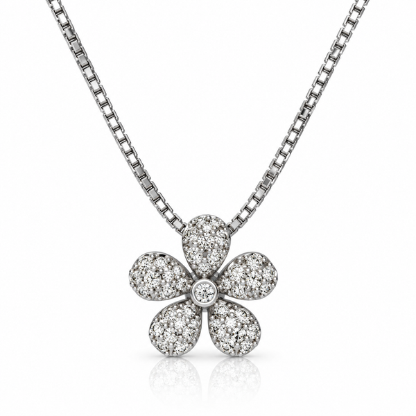 Pavé Blossom Pendant & Earrings Set