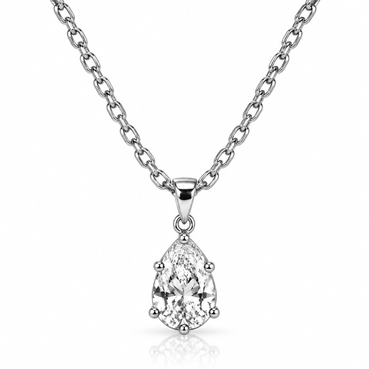 Pear Drop Solitaire Pendant Set