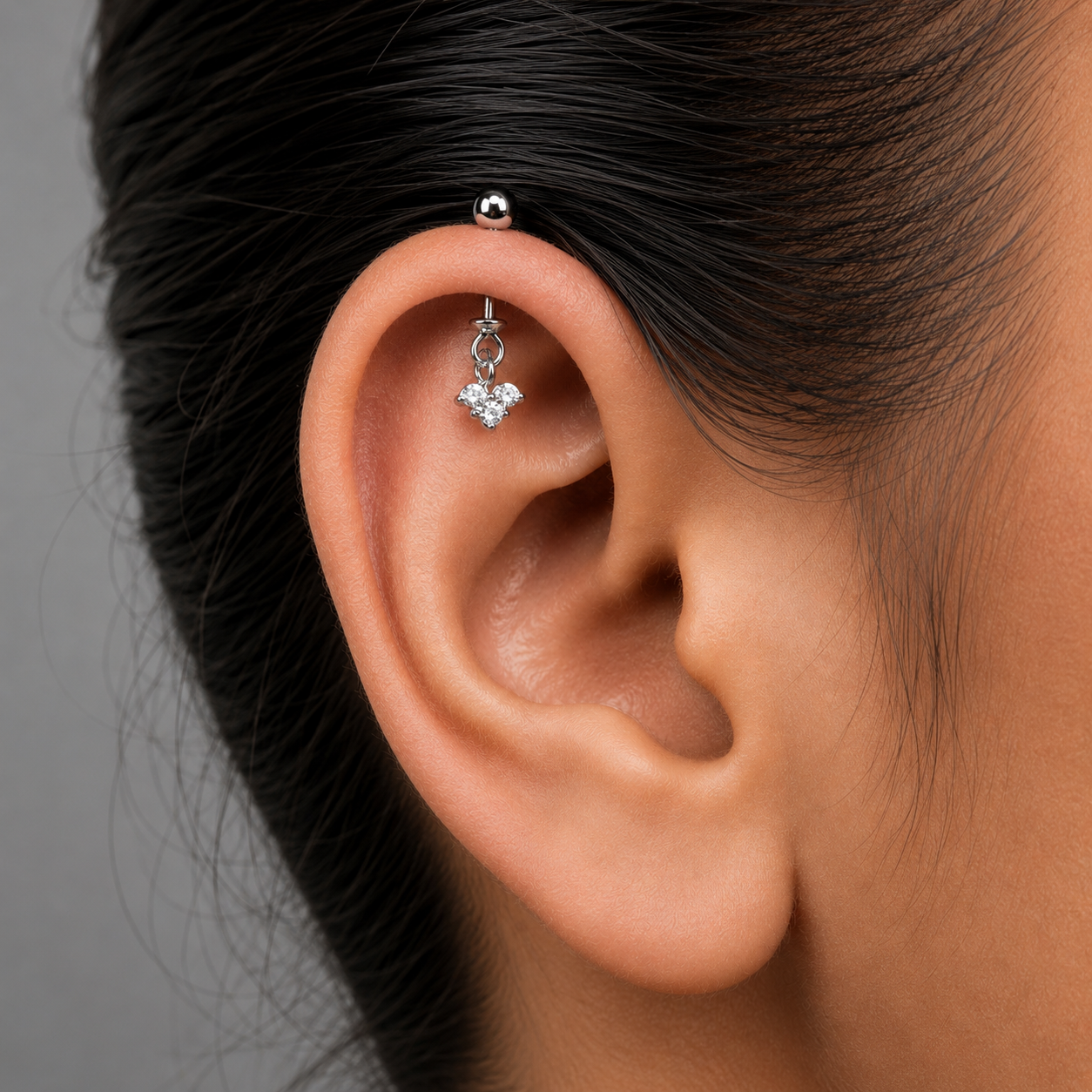 Petite Floral Helix Drop Earring
