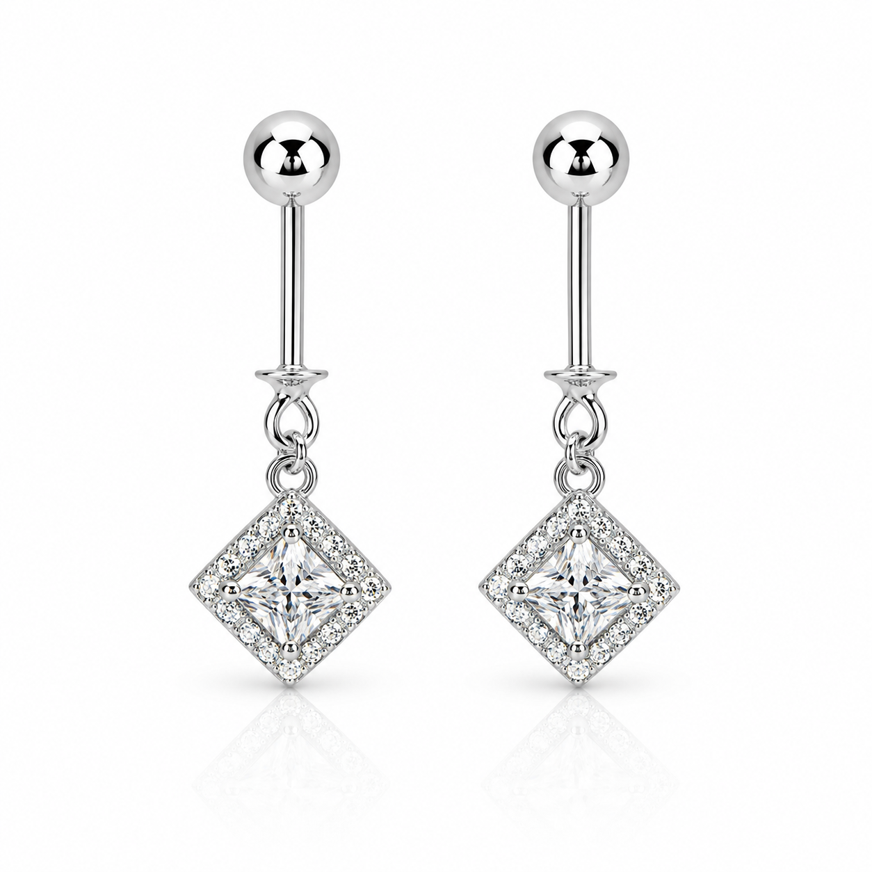 Princess Halo Helix Drop Earring