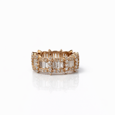 Rose Gold Plated Baguette Eternity Ring