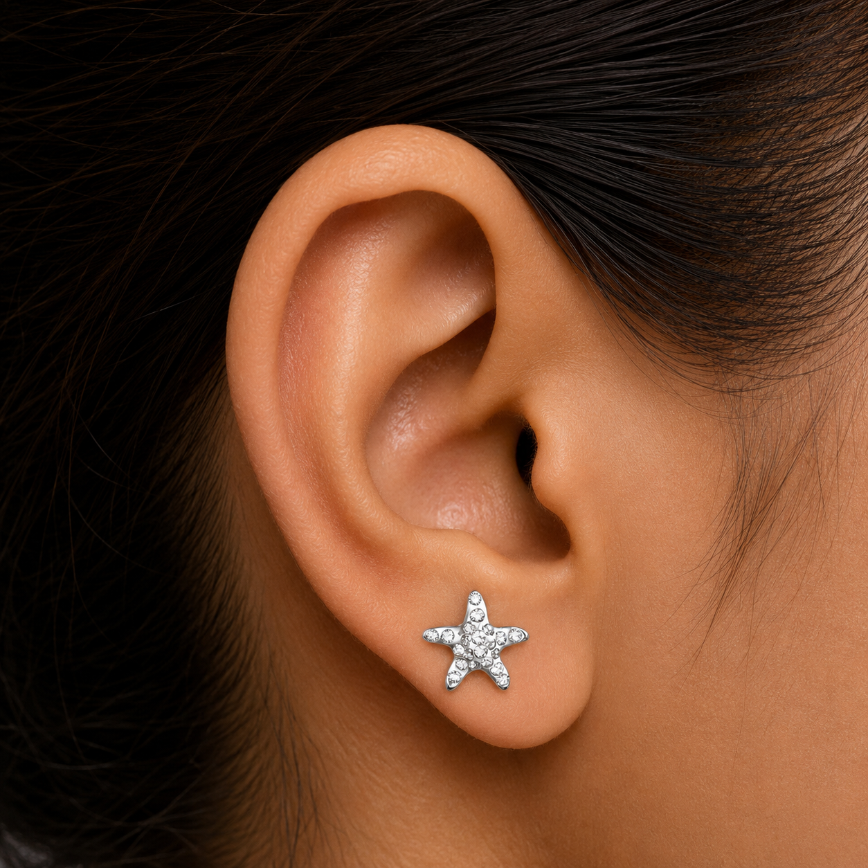 Sparkling Star Stud Earrings