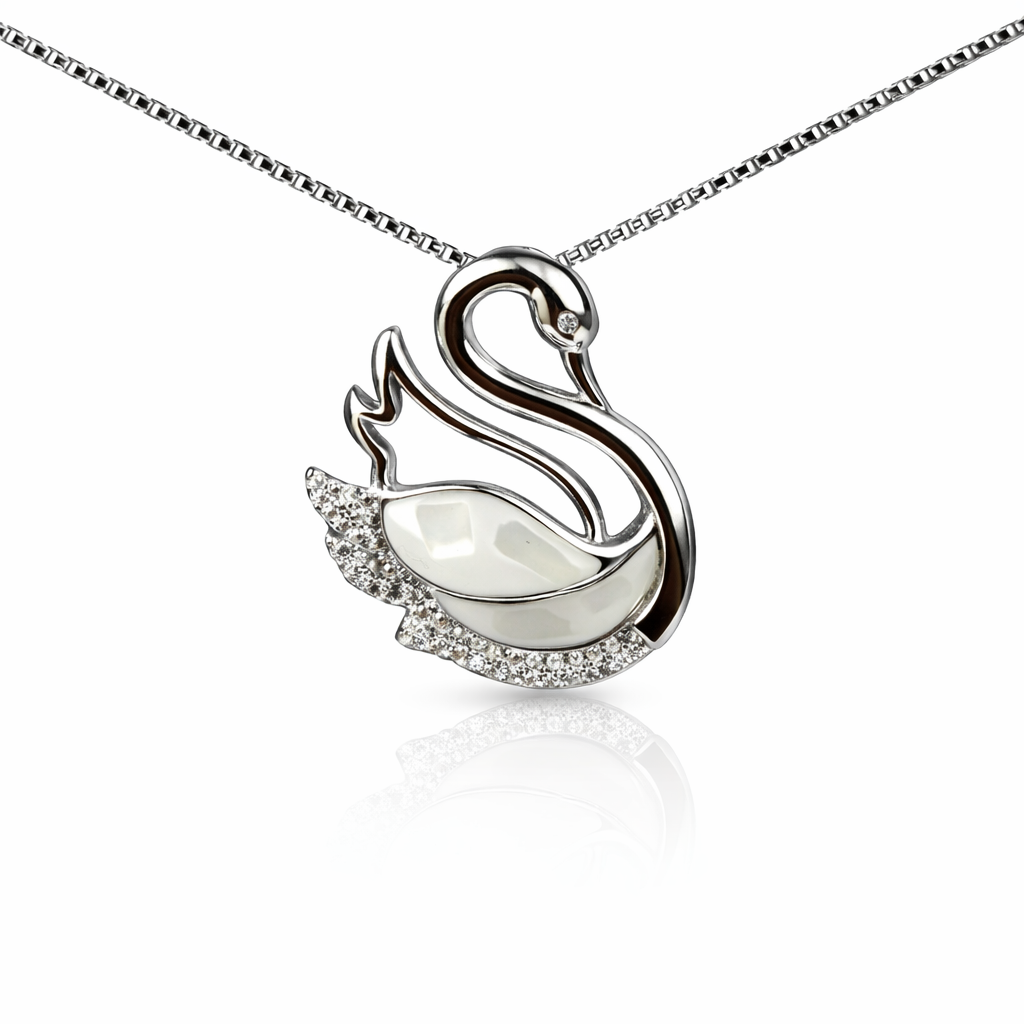 Swan Grace Silver Pendant Set