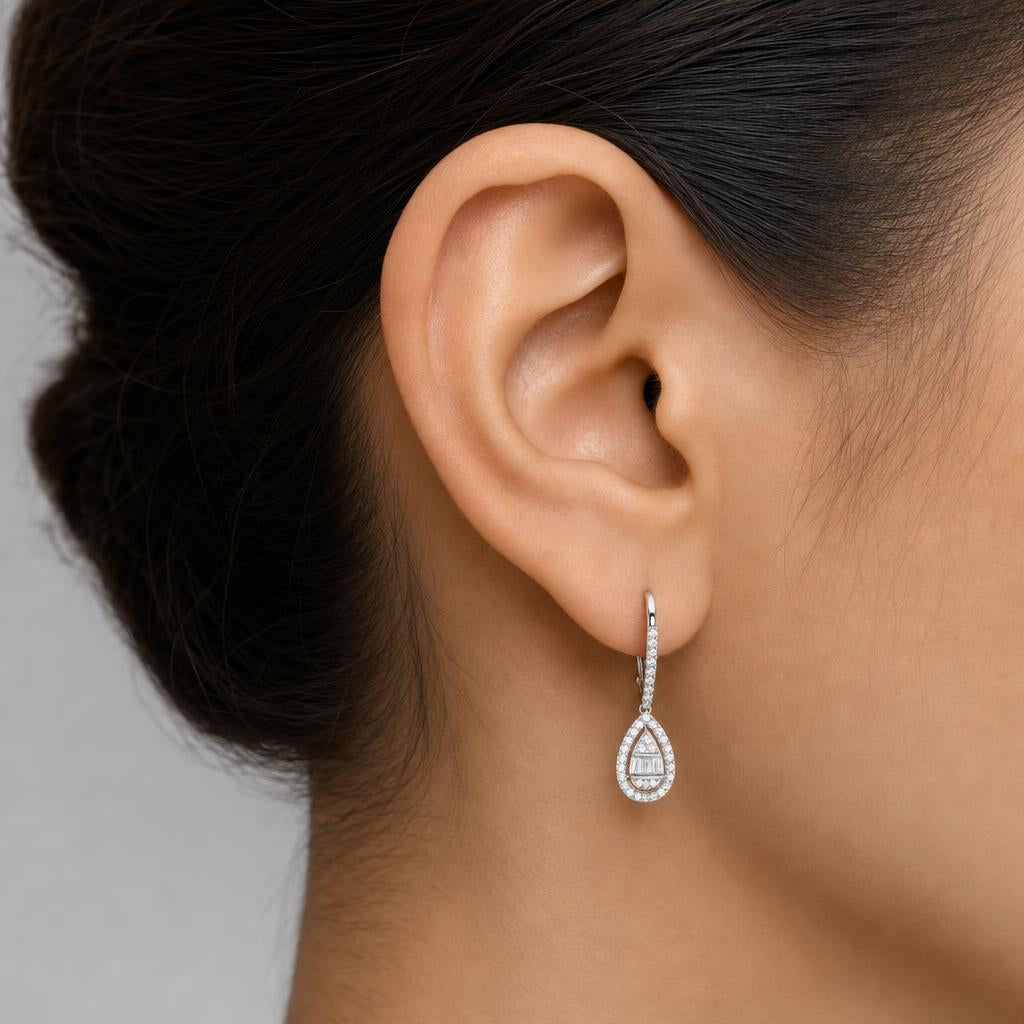 Teardrop Halo Earrings