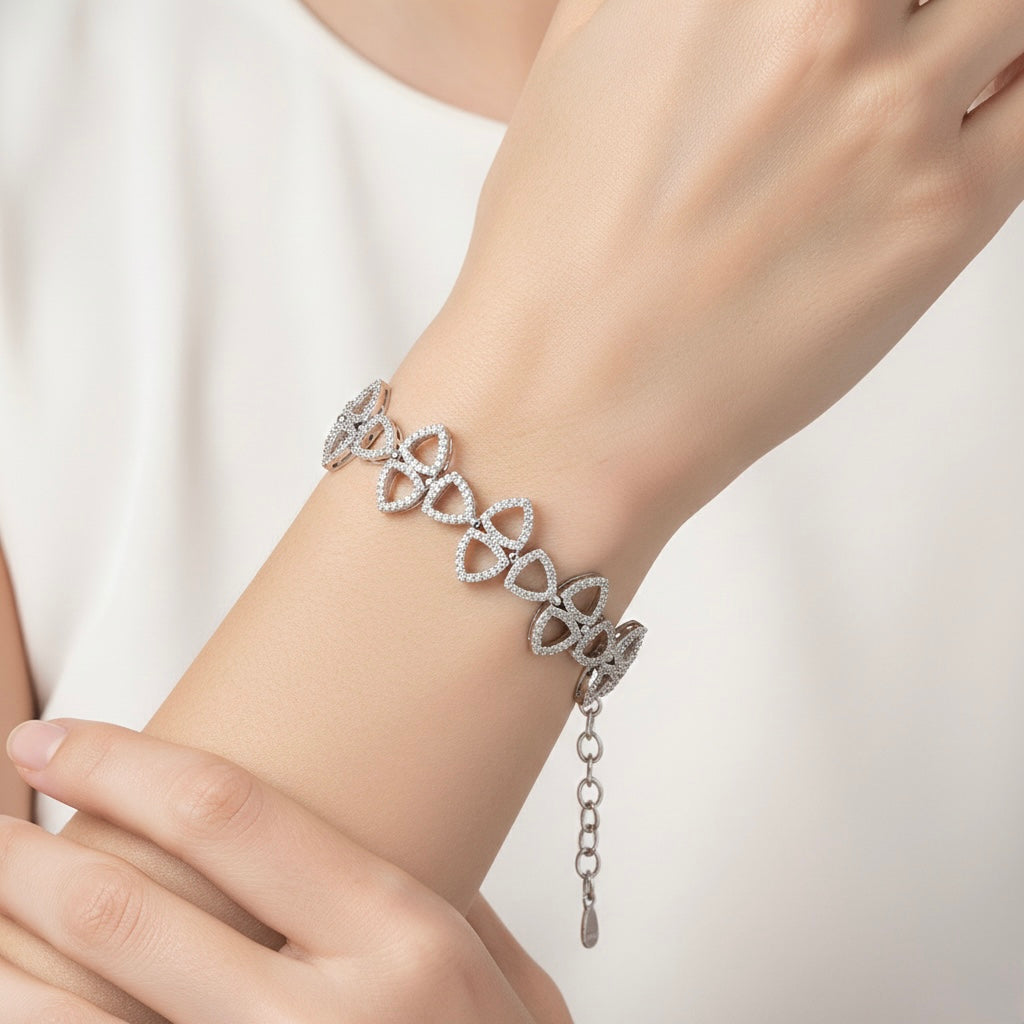 Trinity Petal Silver Bracelet